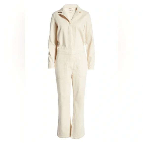 NWT Faherty Natural Ecru Overland Organic Stretch Twill Jumpsuit M - Picture 9 of 9